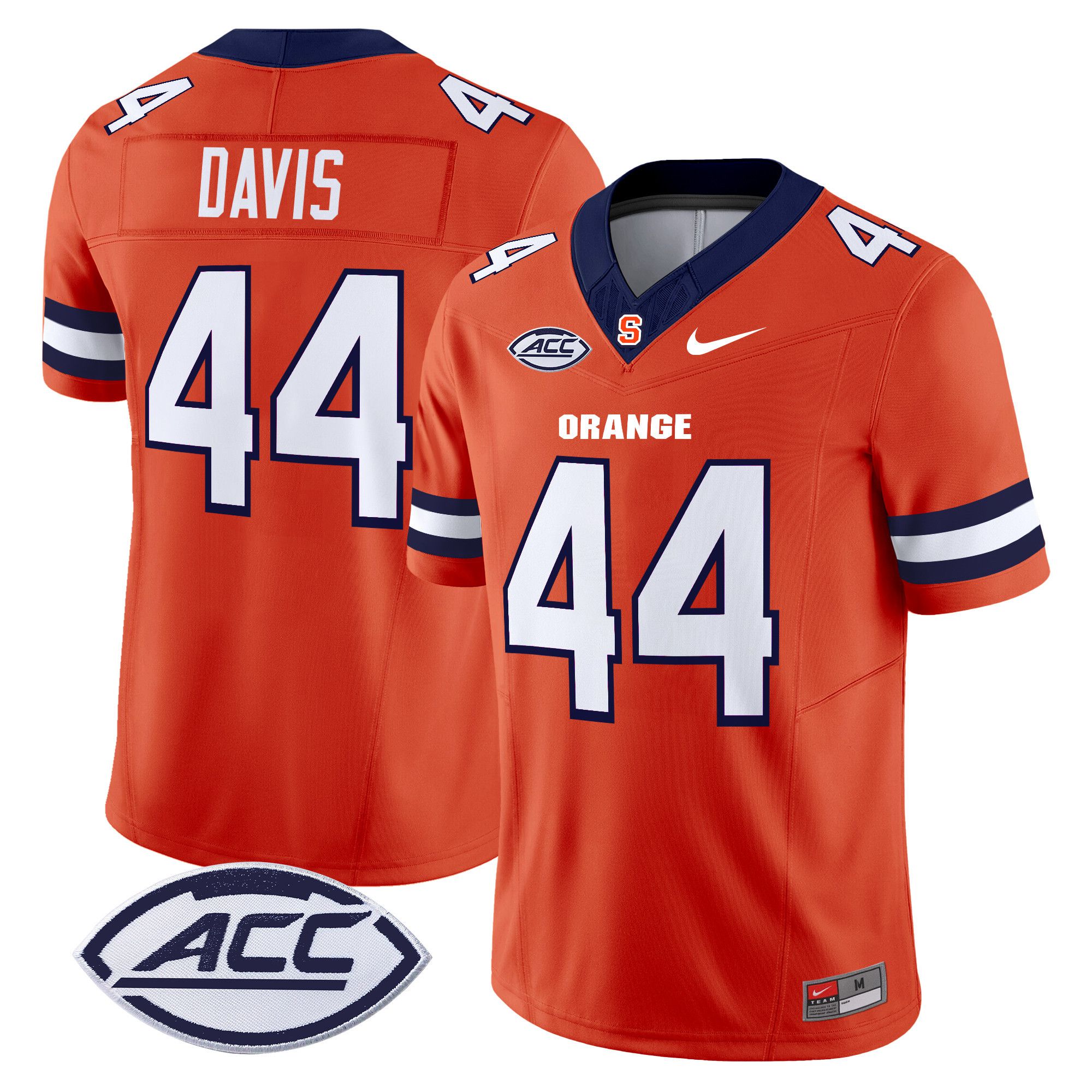 Men Syracuse Orange #44 Davis Orange Nike 2024 Vapor Limited NCAA Jersey style 1->ncaa teams->NCAA Jersey